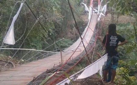 Tragis! Baru Diresmikan, Jembatan Gantung di Pangandaran Langsung Rusak, Bupati Terluka Parah!
